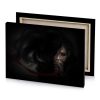 a woman with red eyes and black background bistre canvas - Image 4