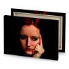 a woman with red hair and blue eyes black canvas - Image 4