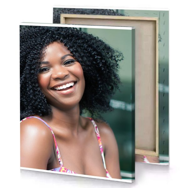 a woman with smile and big smoky black canvas - Image 4
