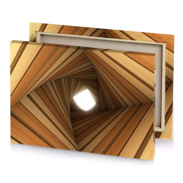 a wooden ceiling with light coming through it canvas - Image 4