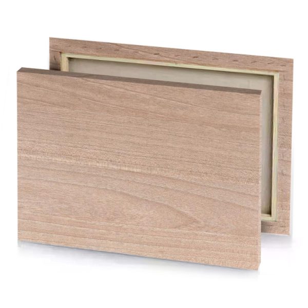 a wooden table with white background tan canvas - Image 4