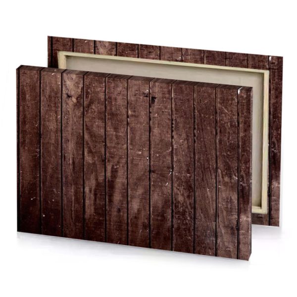 a wooden wall with brown stain garnet canvas - Image 4