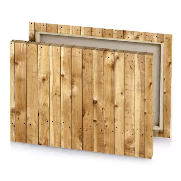 a wooden wall with brown stain peru canvas - Image 4
