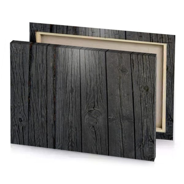 a wooden wall with light shining through it dim gray canvas - Image 4
