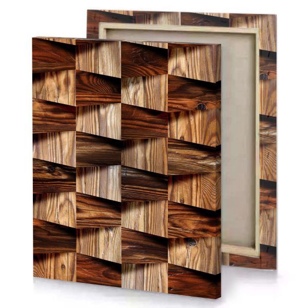 a wooden wall with many different wood textures canvas - Image 4