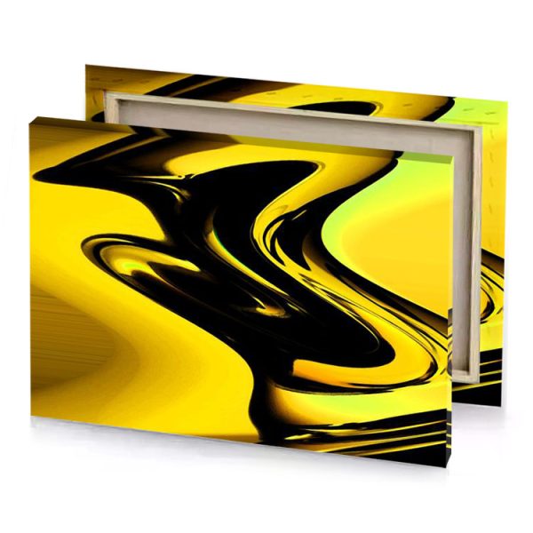 a yellow and black liquid canvas - Image 4
