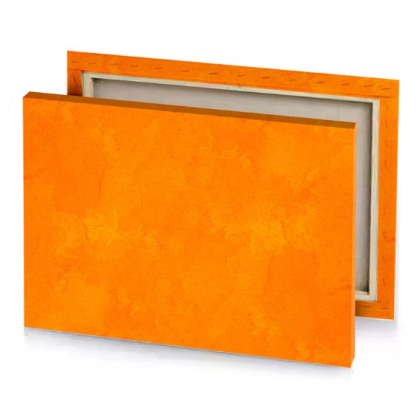 a yellow background with rough texture dark orange canvas - Image 4