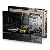 a yellow taxi cab is parked on cobblestone golden rod canvas - Image 4