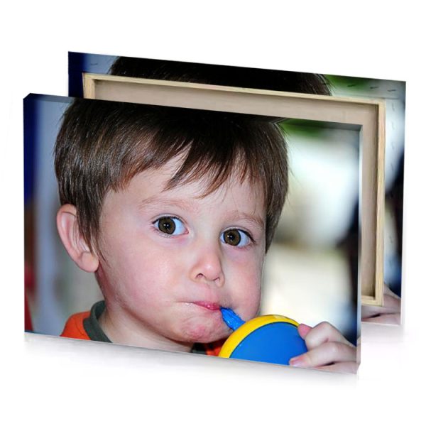 a young boy with blue tooth brush silver canvas - Image 4
