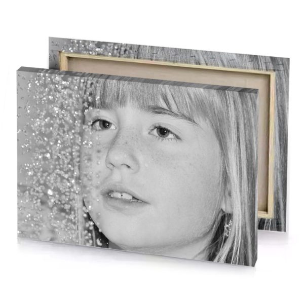 a young girl looks out the window as she silver canvas - Image 4