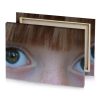 a young girl with green eyes gray canvas - Image 4