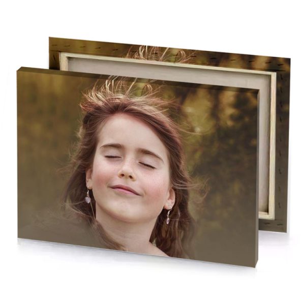 a young girl with long hair and white dress dark olive green canvas - Image 4