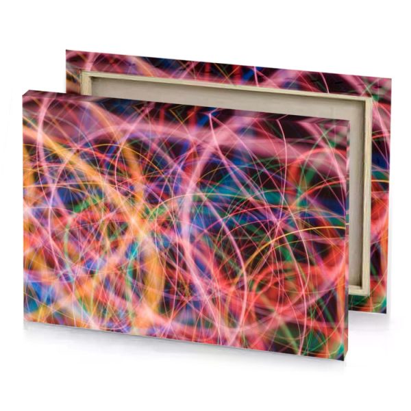 abstract background with colorful lines and light coral canvas - Image 4