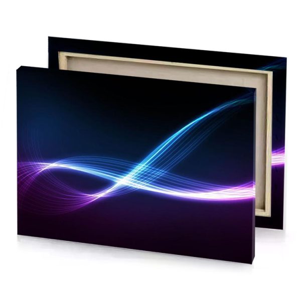 abstract background with lines and waves lapis lazuli canvas - Image 4