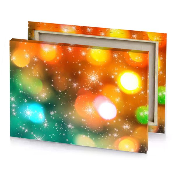 abstract christmas lights background tangerine canvas - Image 4