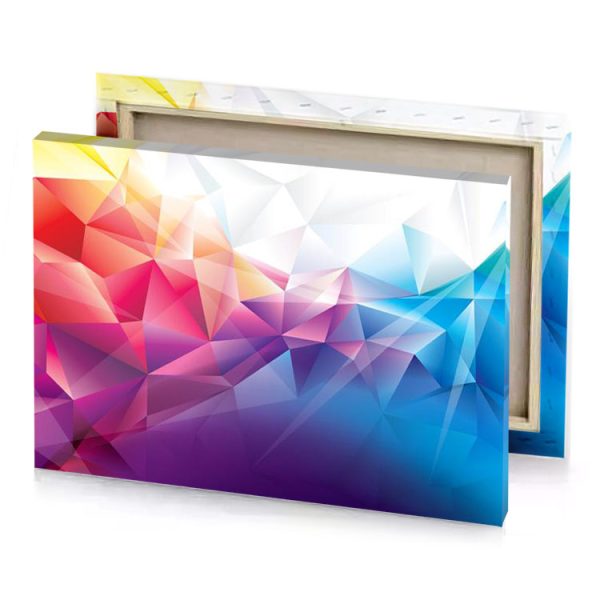 abstract colorful poly dark slate blue canvas - Image 4