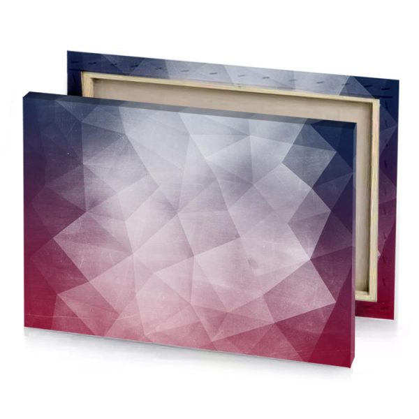 abstract geometric background with red white and blue triangles silver canvas - Image 4