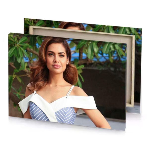 anusha mukherjee in a blue and white dress zinnwaldite brown canvas - Image 4