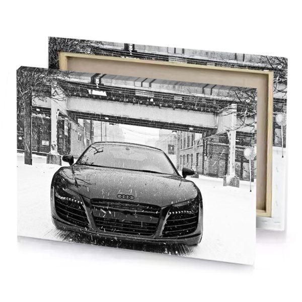 audi in the snow silver canvas - Image 4