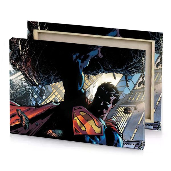 batman and superman in the dark knight smoky black canvas - Image 4