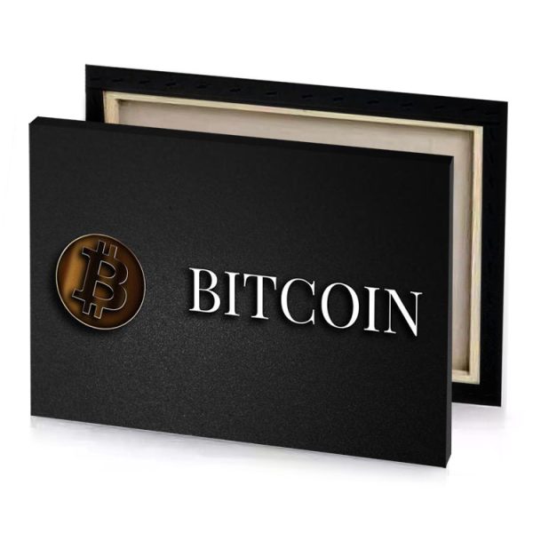 biton logo on a black background taupe canvas - Image 4