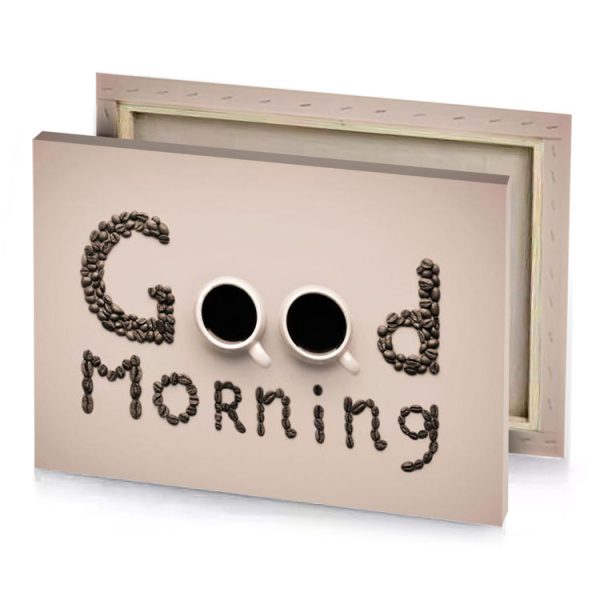 coffee beans and with the word good morning thistle canvas - Image 4