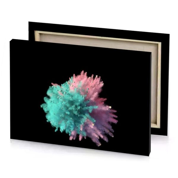 colored powder explosion on black background verdigris canvas - Image 4