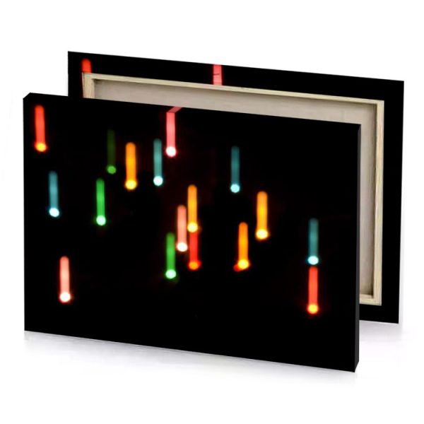 colorful lights in the dark orange canvas - Image 4
