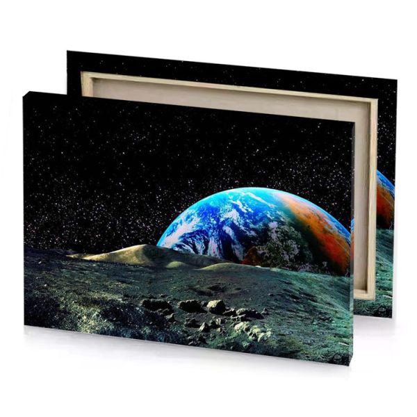 earth from the moon cobalt blue canvas - Image 4