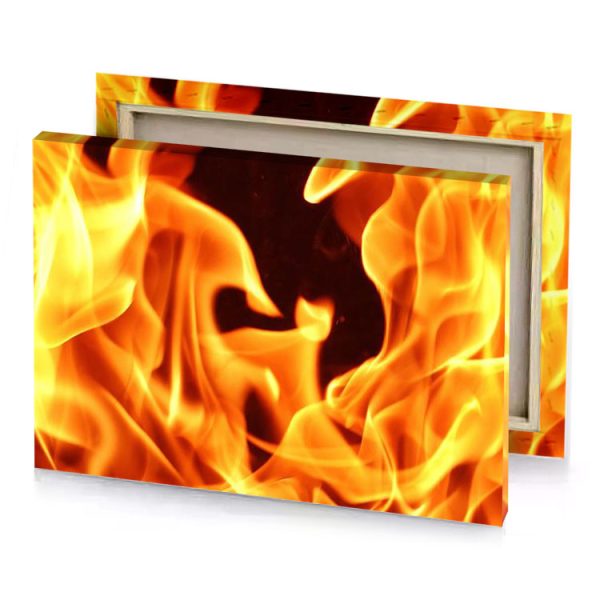 fire flames in the fireplace deep saffron canvas - Image 4