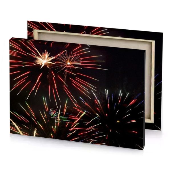 fireworks in the night sky zinnwaldite brown canvas - Image 4