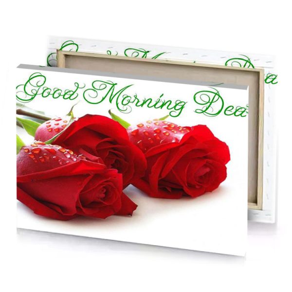 good morning dear wallpapers dark red canvas - Image 4