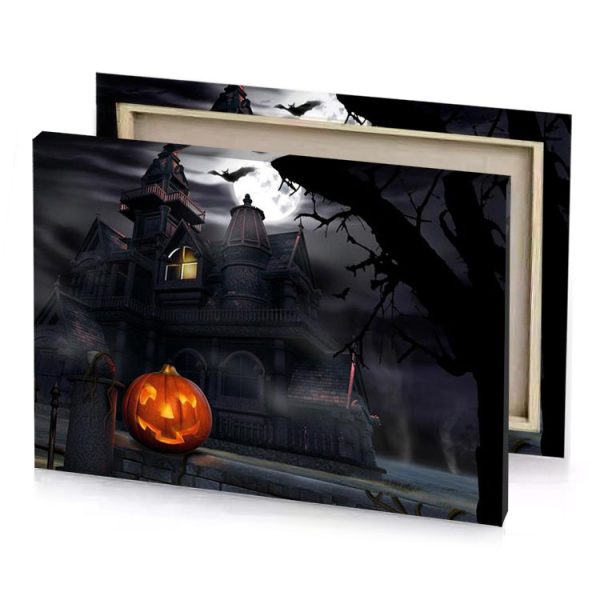 halloween house wallpapers mahogany canvas - Image 4
