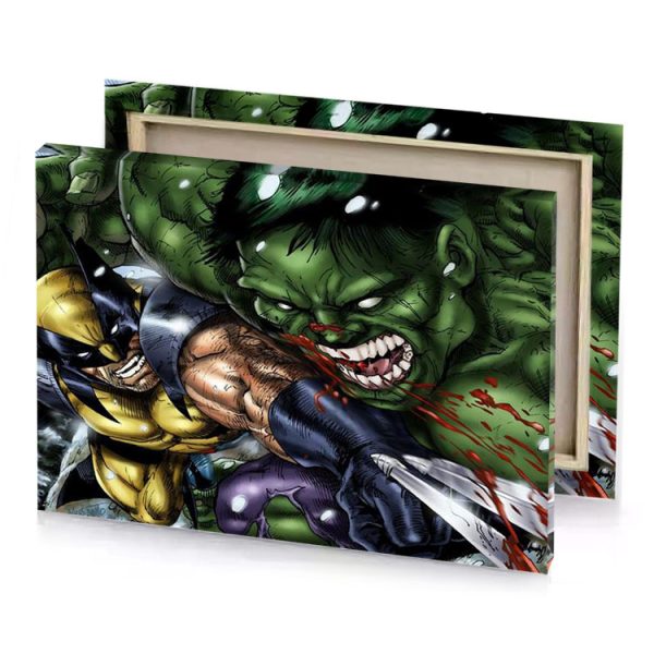 hulk vs wolverine smoky black canvas - Image 4