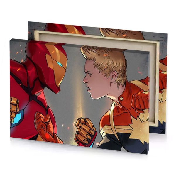 iron man and captain america gray canvas - Image 4