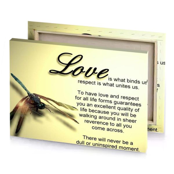 love is what us to and respect light golden rod yellow canvas - Image 4