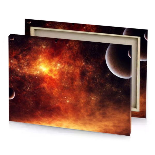 planets in the sky with stars and nebulas brown canvas - Image 4