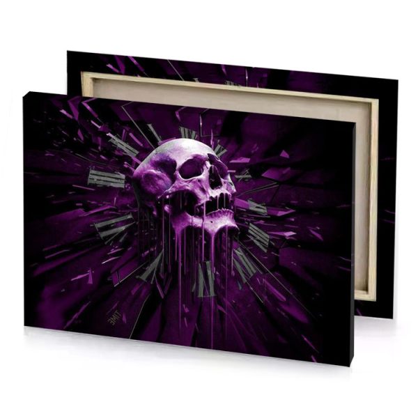 purple skull wallpapers taupe canvas - Image 4