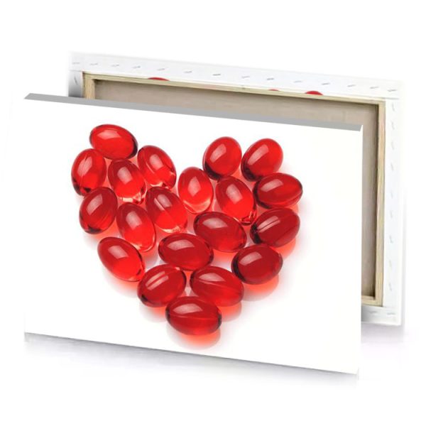 red pills in the shape of a heart lust canvas - Image 4
