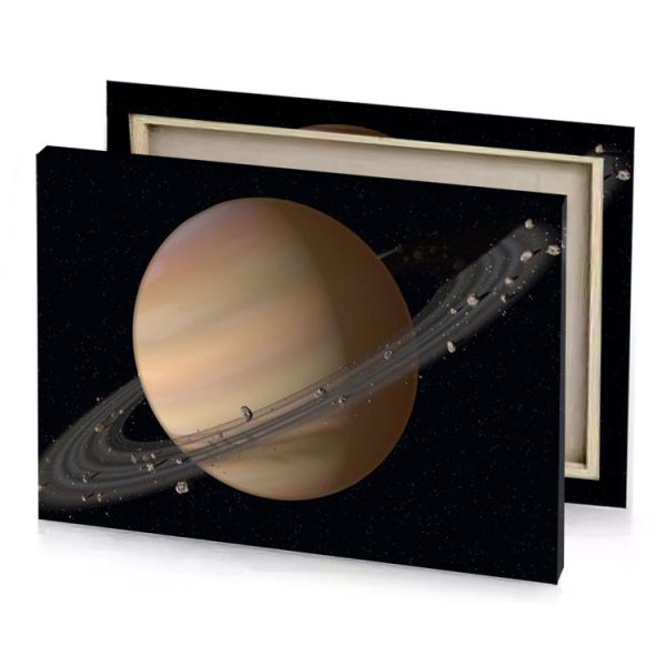 saturn and its moons rosy brown canvas - Image 4
