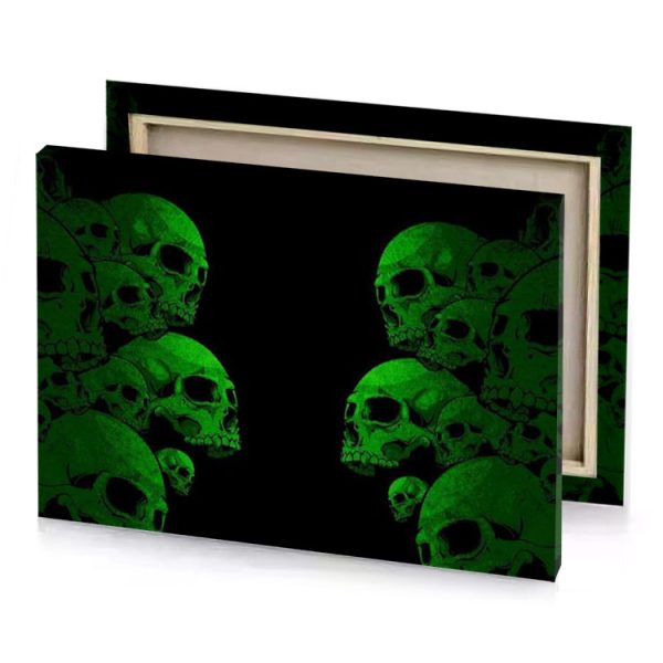skulls wallpapers green canvas - Image 4