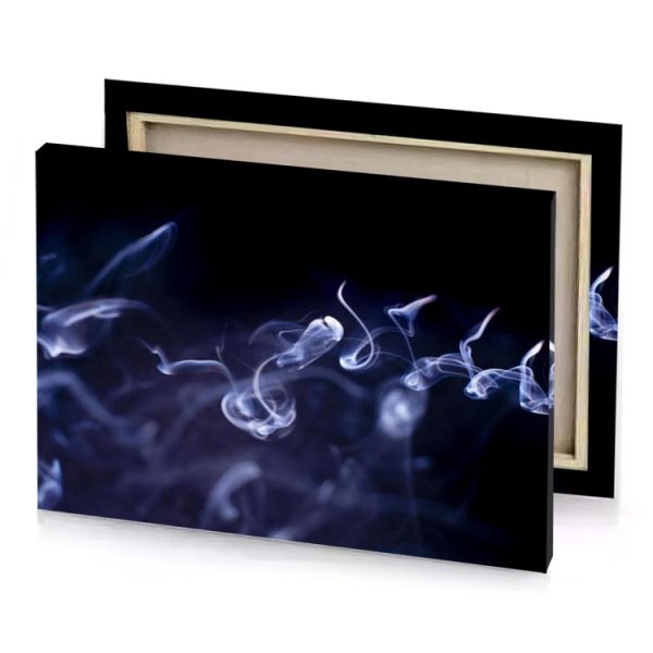 smoke on a black background prussian blue canvas - Image 4