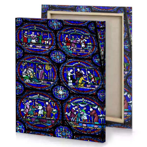 stained glass in the north window of medium blue canvas - Image 4