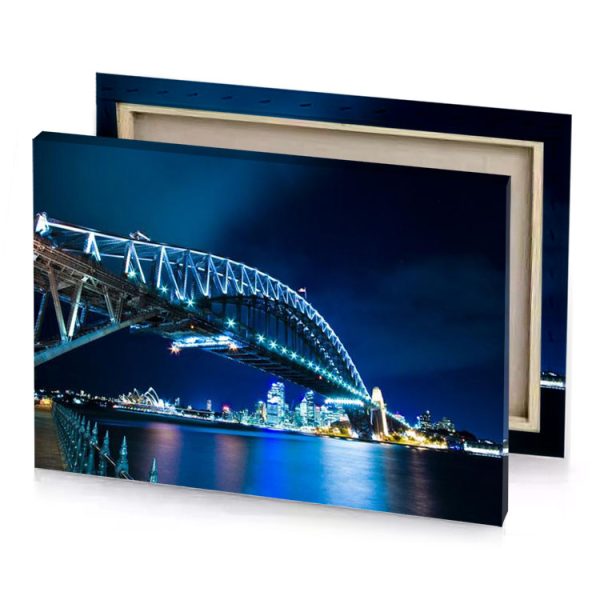 sydney harbour bridge at night sapphire canvas - Image 4