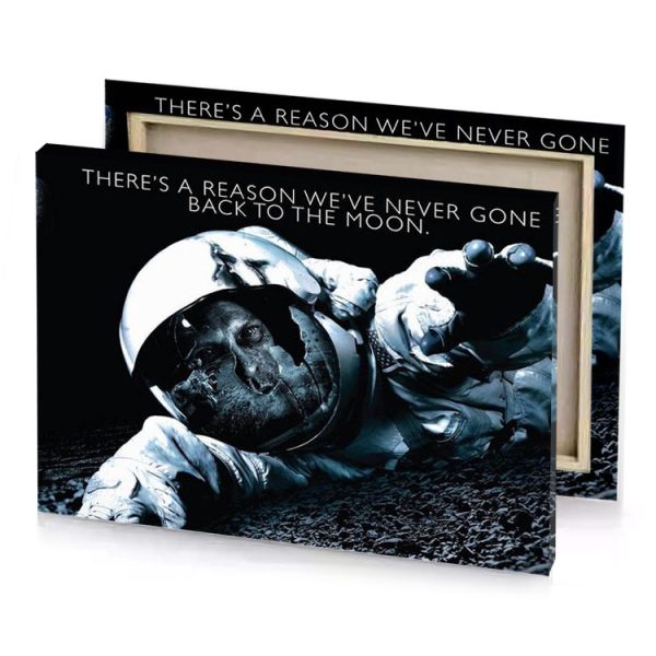 the astronaut is on moon with earth in background alice blue canvas - Image 4