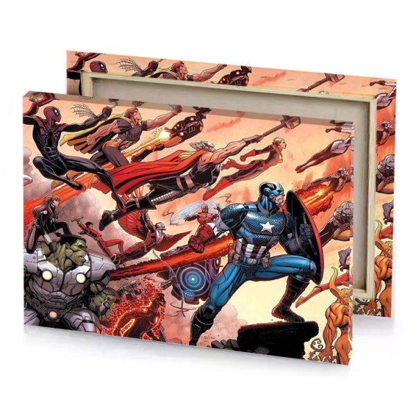 the avengers team in comics smoky black canvas - Image 4