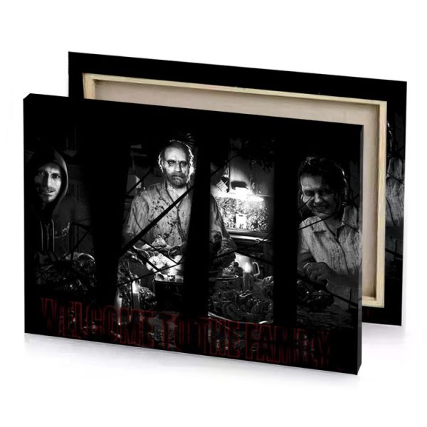 the band is playing in a dark room smoky black canvas - Image 4
