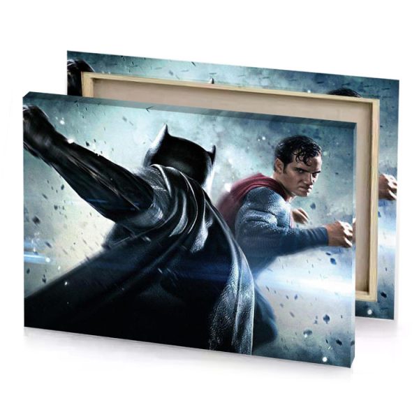 the batman vs superman movie smoky black canvas - Image 4