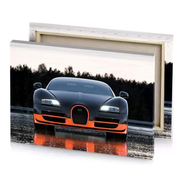 the bugatti is a very unique car teal blue canvas - Image 4