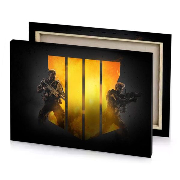 the division logo on a black background banana yellow canvas - Image 4